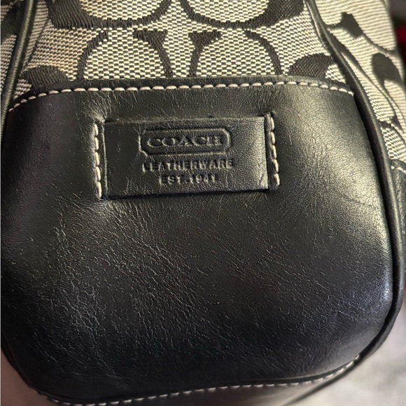 Coach signature monogram briefcase style bag black soft leather mint condition - Picture 9 of 10